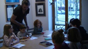 Atelier dessin surréaliste animé par Stéphane Kiehl au Square des artistes, le 8 décembre 2013